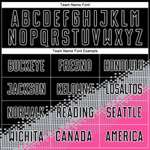 Laden Sie das Bild in den Galerie-Viewer, Custom Black Gray-Pink Gradient Geometric Shape Sublimation Soccer Uniform Jersey