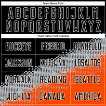 Laden Sie das Bild in den Galerie-Viewer, Custom Black Gray-Orange Gradient Geometric Shape Sublimation Soccer Uniform Jersey