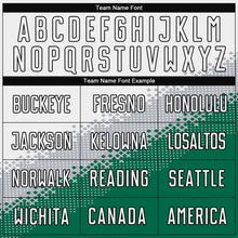 Load image into Gallery viewer, Custom White Gray Kelly Green-Black Gradient Geometric Shape Sublimation Soccer Uniform Jersey