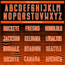 Laden Sie das Bild in den Galerie-Viewer, Custom Black Orange-White Gradient Line Sublimation Soccer Uniform Jersey