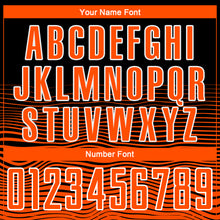 Laden Sie das Bild in den Galerie-Viewer, Custom Black Orange-White Gradient Line Sublimation Soccer Uniform Jersey