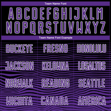 Laden Sie das Bild in den Galerie-Viewer, Custom Black Purple-White Gradient Line Sublimation Soccer Uniform Jersey