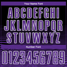 Laden Sie das Bild in den Galerie-Viewer, Custom Black Purple-White Gradient Line Sublimation Soccer Uniform Jersey