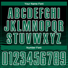 Laden Sie das Bild in den Galerie-Viewer, Custom Black Kelly Green-White Gradient Line Sublimation Soccer Uniform Jersey