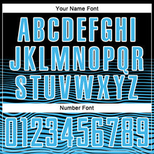 Load image into Gallery viewer, Custom Black Sky Blue-White Gradient Line Sublimation Soccer Uniform Jersey