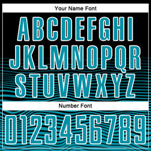 Загрузить изображение в средство просмотра галереи, Custom Black Teal-White Gradient Line Sublimation Soccer Uniform Jersey