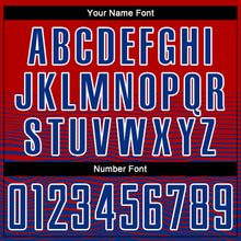 Laden Sie das Bild in den Galerie-Viewer, Custom Red Royal-White Gradient Line Sublimation Soccer Uniform Jersey