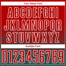 Загрузить изображение в средство просмотра галереи, Custom Red Teal-White Gradient Line Sublimation Soccer Uniform Jersey