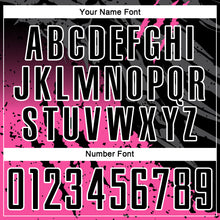 Load image into Gallery viewer, Custom Black Pink-White Gradient Scratch Splash Sublimation Soccer Uniform Jersey