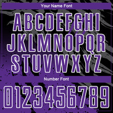 Charger l'image dans la galerie, Custom Black Purple-White Gradient Scratch Splash Sublimation Soccer Uniform Jersey