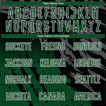 Load image into Gallery viewer, Custom Black Green-White Gradient Scratch Splash Sublimation Soccer Uniform Jersey