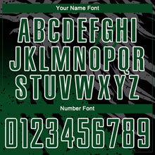 Load image into Gallery viewer, Custom Black Green-White Gradient Scratch Splash Sublimation Soccer Uniform Jersey