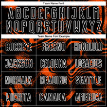 Charger l'image dans la galerie, Custom Black Orange-White Abstract Liquid Sublimation Soccer Uniform Jersey