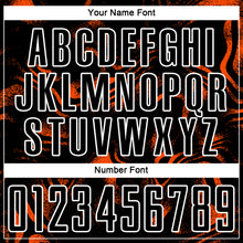Charger l'image dans la galerie, Custom Black Orange-White Abstract Liquid Sublimation Soccer Uniform Jersey