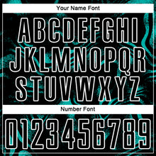 Charger l'image dans la galerie, Custom Black Aqua-White Abstract Liquid Sublimation Soccer Uniform Jersey