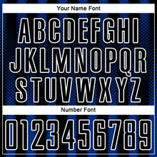 Laden Sie das Bild in den Galerie-Viewer, Custom Black Royal-White Geometric Shape Sublimation Soccer Uniform Jersey