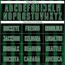 Laden Sie das Bild in den Galerie-Viewer, Custom Black Green-White Geometric Shape Sublimation Soccer Uniform Jersey