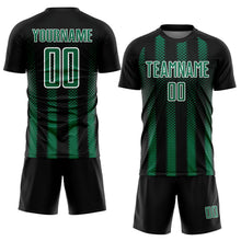Charger l'image dans la galerie, Custom Black Kelly Green-White Geometric Shape Sublimation Soccer Uniform Jersey