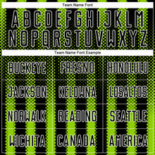Load image into Gallery viewer, Custom Black Neon Green-White Geometric Shape Sublimation Soccer Uniform Jersey