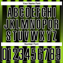 Load image into Gallery viewer, Custom Black Neon Green-White Geometric Shape Sublimation Soccer Uniform Jersey