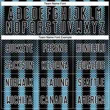 Laden Sie das Bild in den Galerie-Viewer, Custom Black Shadow Blue-White Geometric Shape Sublimation Soccer Uniform Jersey