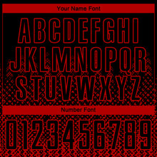 Load image into Gallery viewer, Custom Red Black Geometric Shape Sublimation Soccer Uniform Jersey