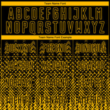 Load image into Gallery viewer, Custom Black Gold Geometric Shape Sublimation Soccer Uniform Jersey