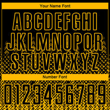 Load image into Gallery viewer, Custom Black Gold Geometric Shape Sublimation Soccer Uniform Jersey