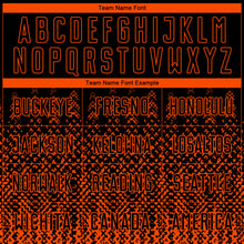 Laden Sie das Bild in den Galerie-Viewer, Custom Black Orange Geometric Shape Sublimation Soccer Uniform Jersey