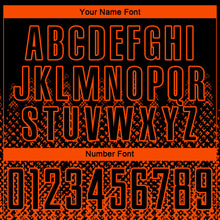 Laden Sie das Bild in den Galerie-Viewer, Custom Black Orange Geometric Shape Sublimation Soccer Uniform Jersey