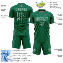 Charger l'image dans la galerie, Custom Kelly Green White Geometric Shape Sublimation Soccer Uniform Jersey