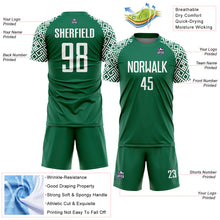 Charger l'image dans la galerie, Custom Kelly Green White Geometric Shape Sublimation Soccer Uniform Jersey