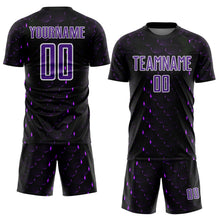 Charger l'image dans la galerie, Custom Black Purple-White Geometric Shape Sublimation Soccer Uniform Jersey