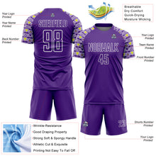 Charger l'image dans la galerie, Custom Purple White Geometric Shape Sublimation Soccer Uniform Jersey