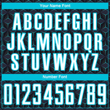 Load image into Gallery viewer, Custom Black White-Lakes Blue Geometric Shape Sublimation Soccer Uniform Jersey