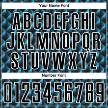 Laden Sie das Bild in den Galerie-Viewer, Custom Black Sky Blue-White Geometric Shape Sublimation Soccer Uniform Jersey