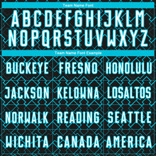 Load image into Gallery viewer, Custom Black White-Lakes Blue Geometric Shape Sublimation Soccer Uniform Jersey