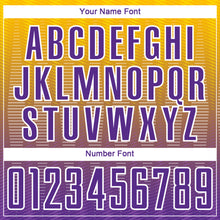 Charger l'image dans la galerie, Custom Gold Purple-White Gradient Line Sublimation Soccer Uniform Jersey