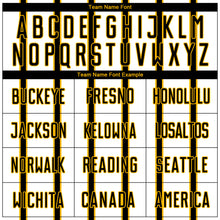 Load image into Gallery viewer, Custom White Black-Gold Stripe Line Sublimation Soccer Uniform Jersey