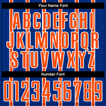 Load image into Gallery viewer, Custom Royal Orange-White Stripe Line Sublimation Soccer Uniform Jersey