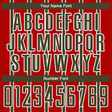 Charger l'image dans la galerie, Custom Red Olive-White Stripe Line Sublimation Soccer Uniform Jersey