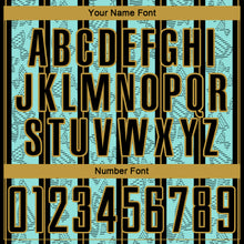 Charger l'image dans la galerie, Custom Ice Blue Black-Old Gold Stripe Line Sublimation Soccer Uniform Jersey