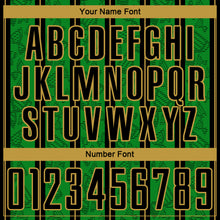 Charger l'image dans la galerie, Custom Grass Green Black-Old Gold Stripe Line Sublimation Soccer Uniform Jersey