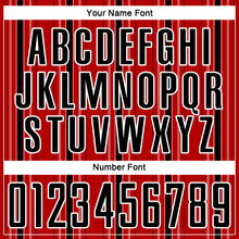 Load image into Gallery viewer, Custom Red Black-White Stripe Sublimation Soccer Uniform Jersey