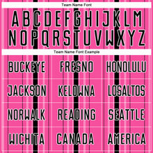 Load image into Gallery viewer, Custom Pink Black-White Stripe Sublimation Soccer Uniform Jersey