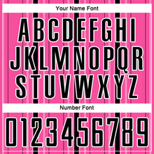 Load image into Gallery viewer, Custom Pink Black-White Stripe Sublimation Soccer Uniform Jersey