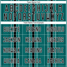 Load image into Gallery viewer, Custom Teal Black-White Stripe Sublimation Soccer Uniform Jersey