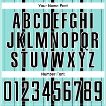 Load image into Gallery viewer, Custom Ice Blue Black-White Stripe Sublimation Soccer Uniform Jersey