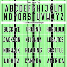 Load image into Gallery viewer, Custom Pea Green Black-White Stripe Sublimation Soccer Uniform Jersey