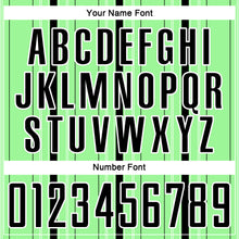 Load image into Gallery viewer, Custom Pea Green Black-White Stripe Sublimation Soccer Uniform Jersey